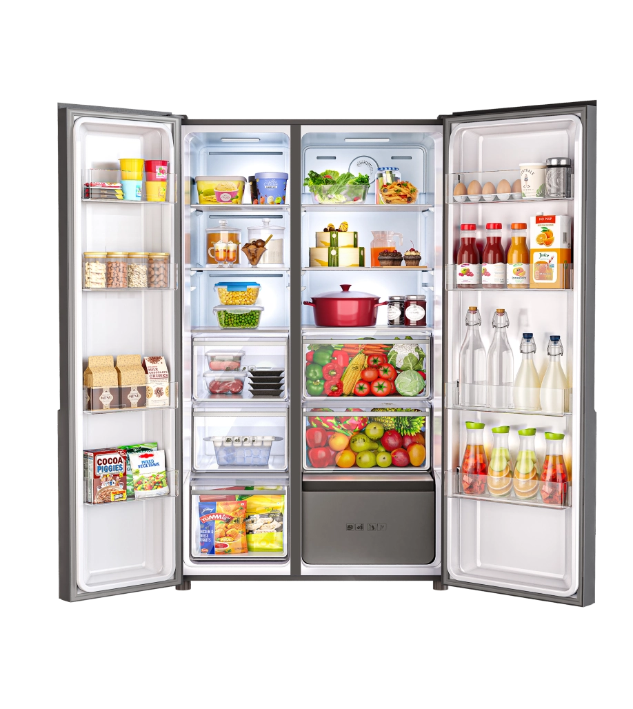 Side by Side Refrigerator 600L Eon Velvet Opera Black - Image 5